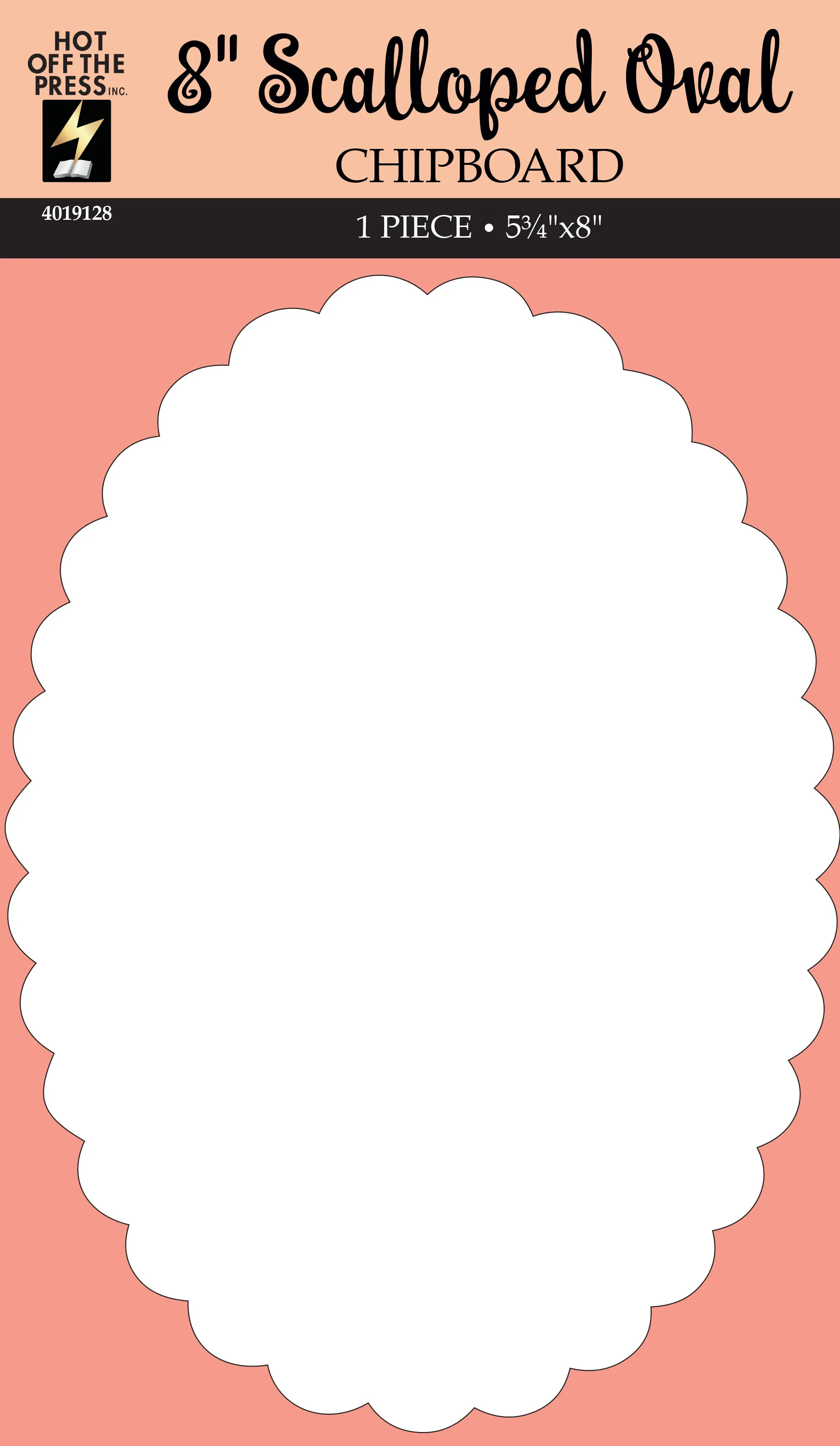 8 Inch Oval Scallop Chipboard