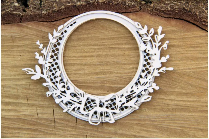 3-D Floral Frame Chipboard
