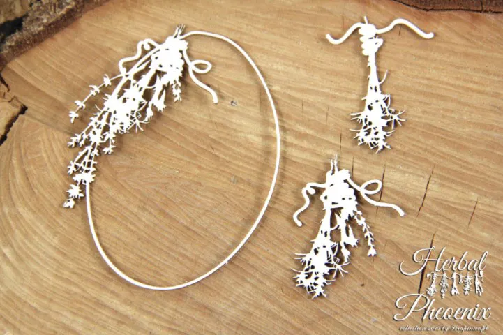 Oval Herbal Wreath Chipboard