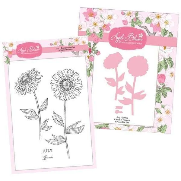 July Die Stamp Combo A Year in Flowers  by Apple Blossom