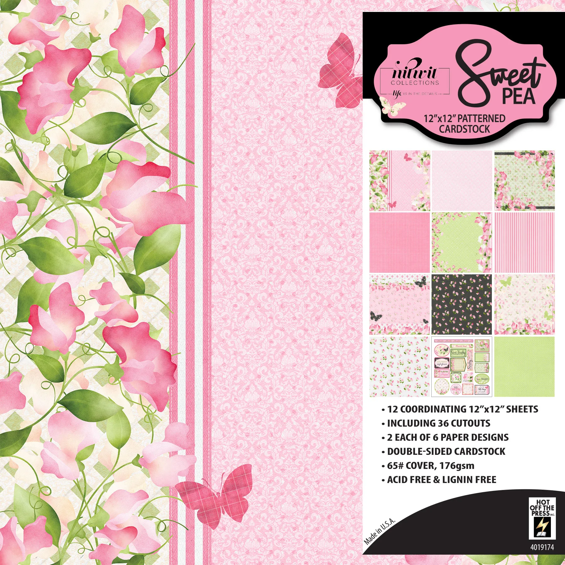 Sweet Pea 12x12 Patterned Cardstock