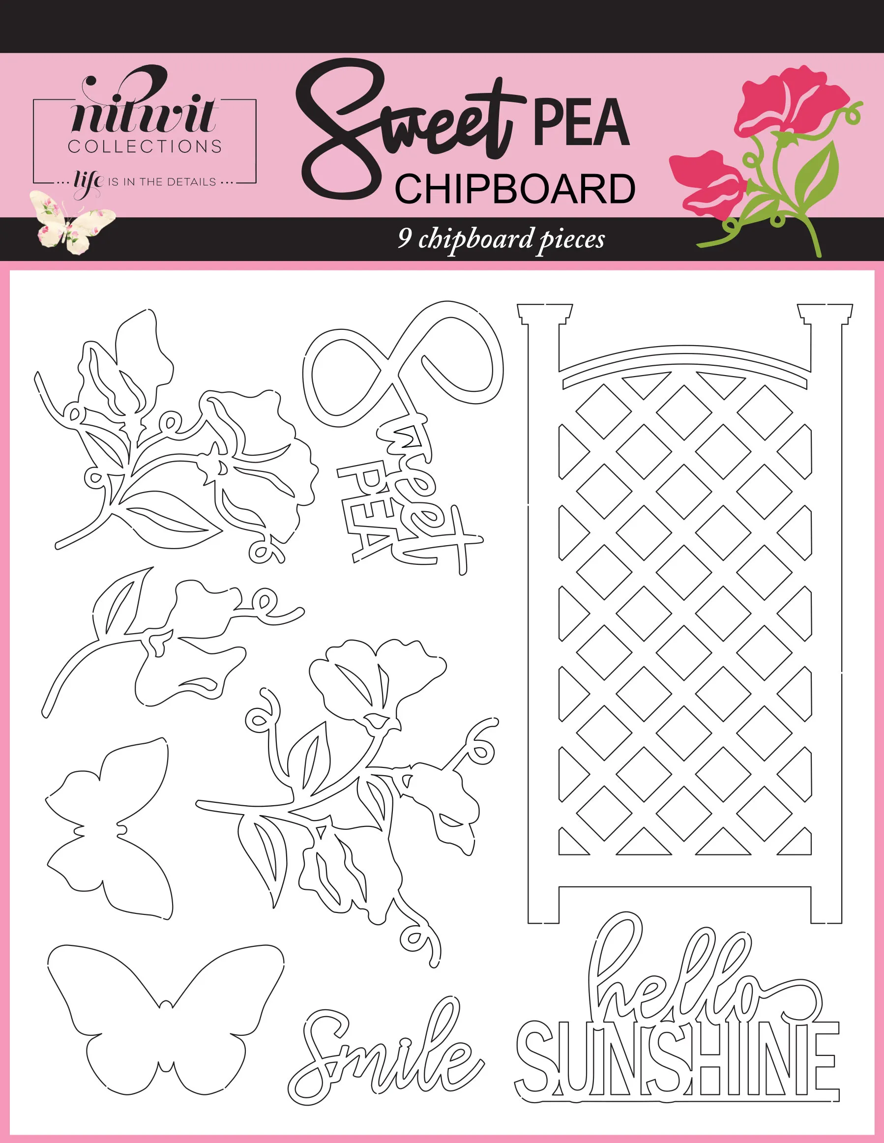 Sweet Pea Chipboard