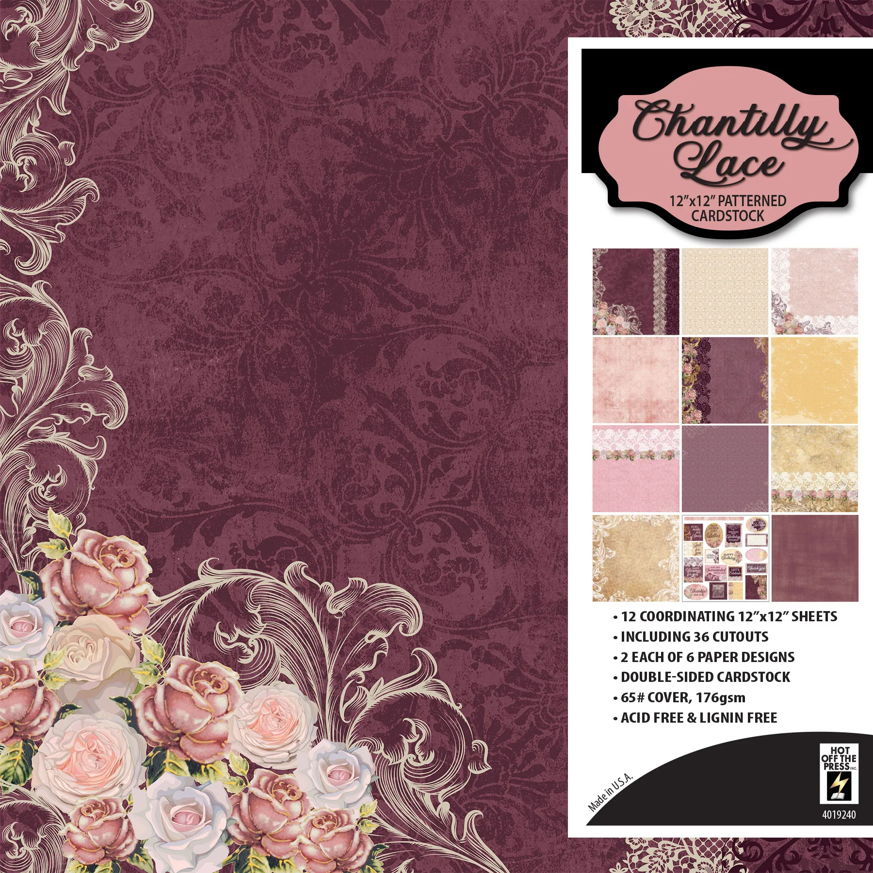 Chantilly Lace 12x12 Patterned Cardstock