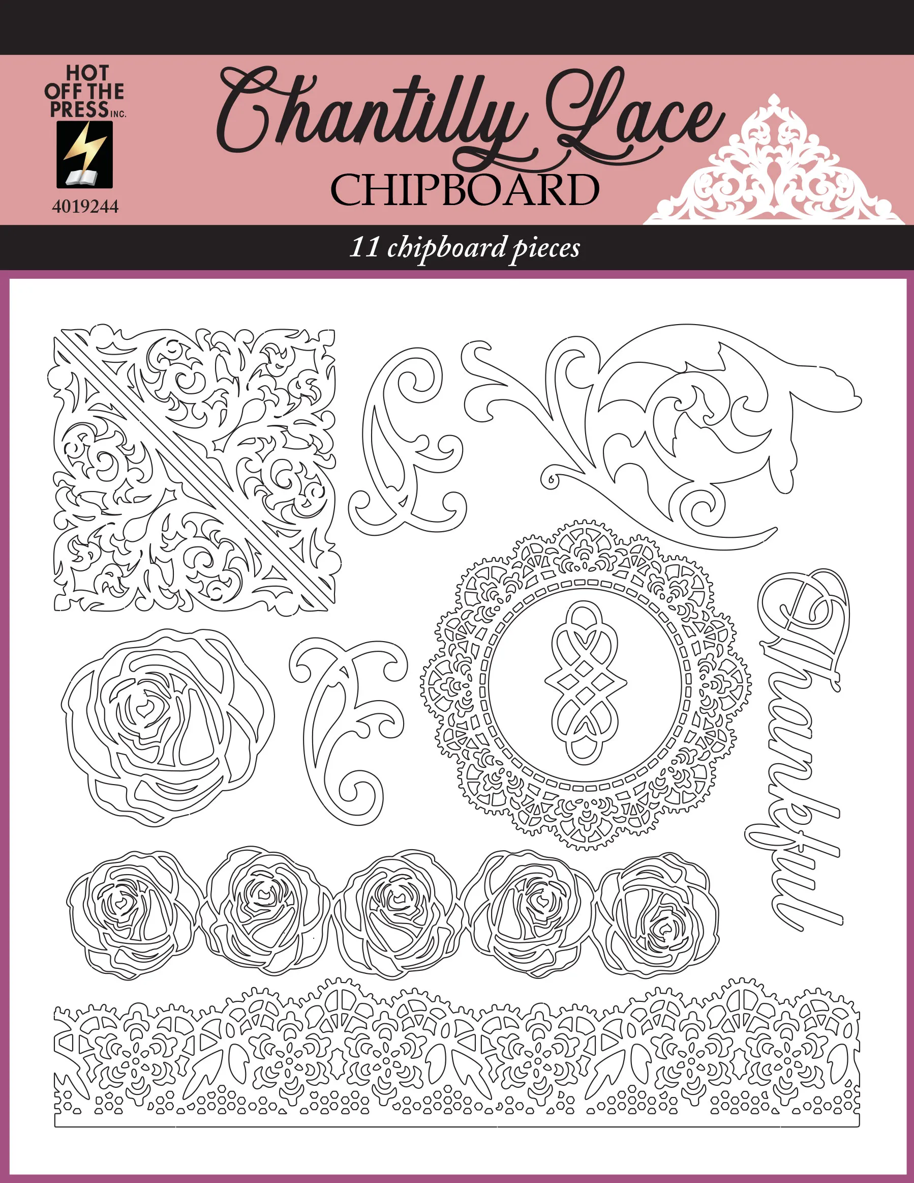Chantilly Lace 6x6 Chipboard
