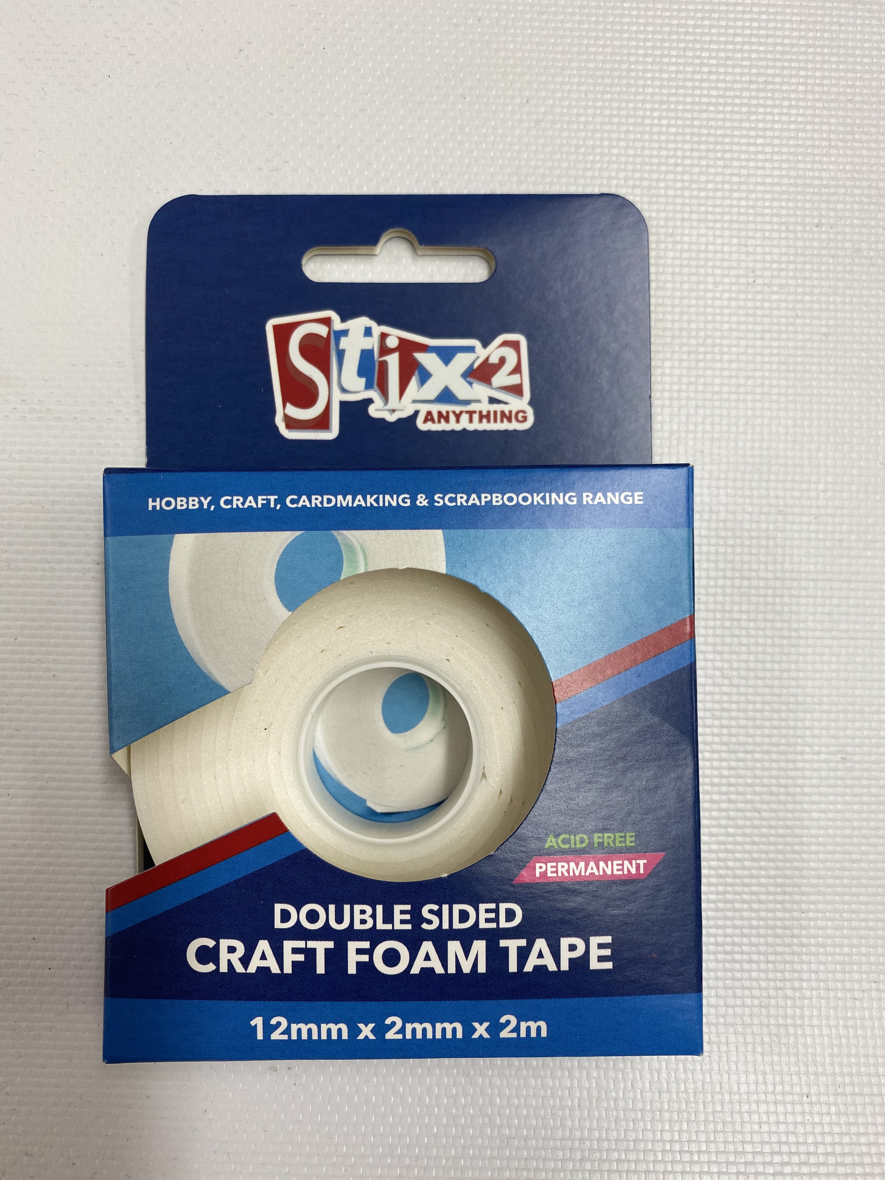 Stix2 Craft Foam Tape Roll Double Sided | 12mm x 2mm x 2m
