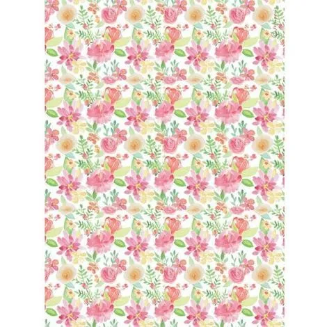 Circle of Love aquerel flower Rice Paper