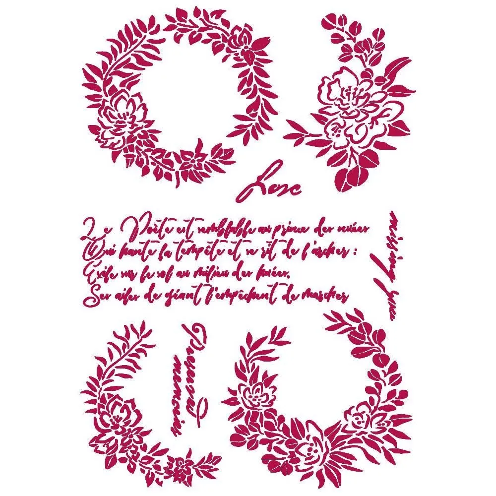 Romantic Garlands Love Stencil