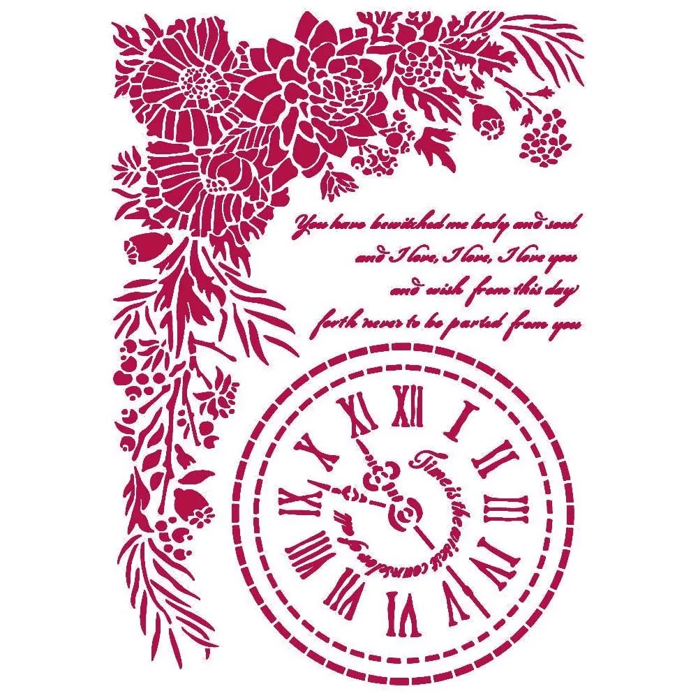 Romantic Clock Stencil