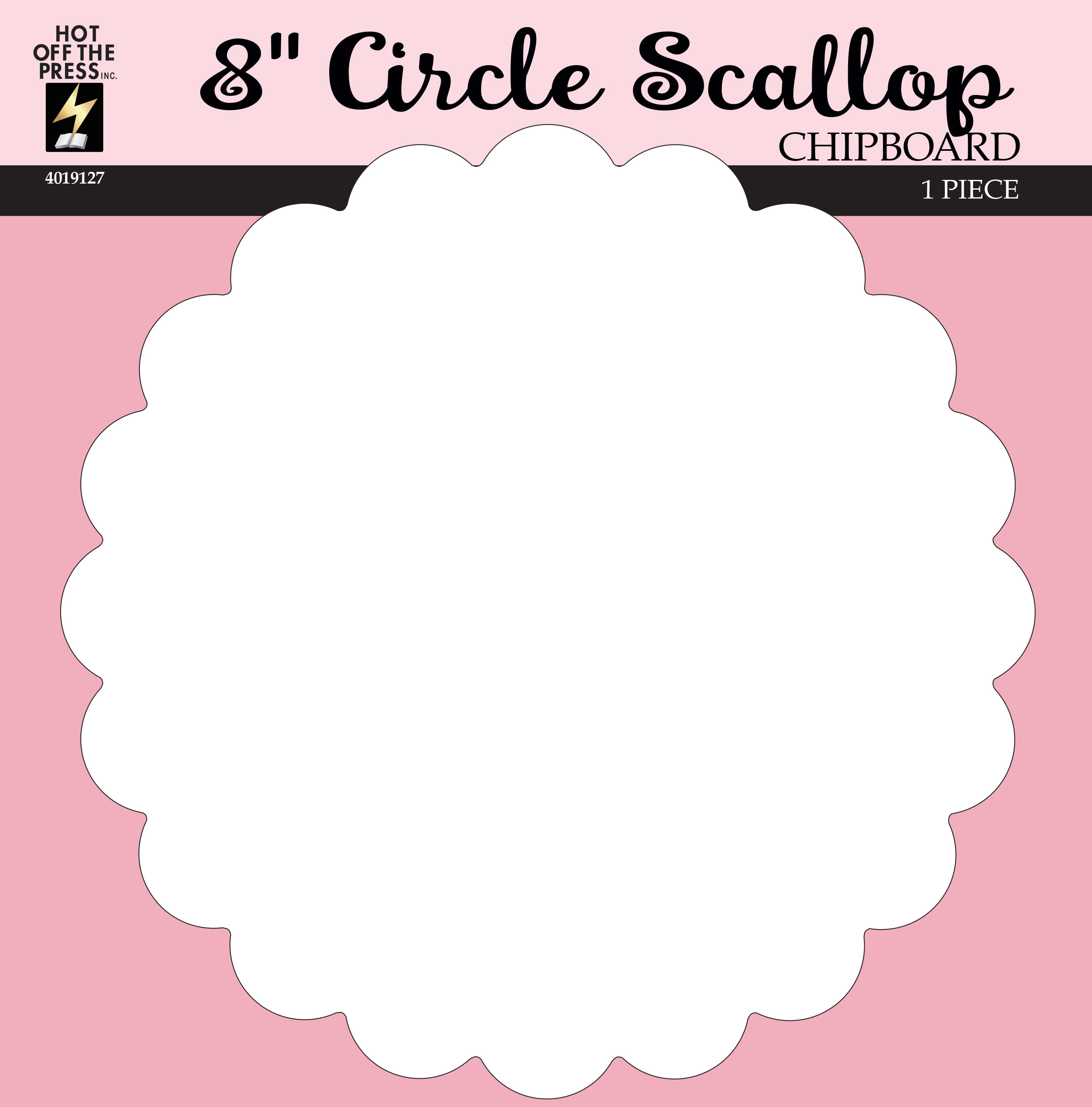 8" Circle Scallop Chipboard
