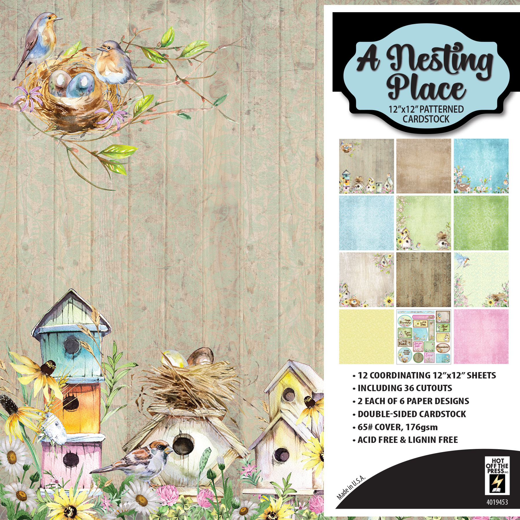 A Nesting Place Patterned Cardstock, 12"x12"