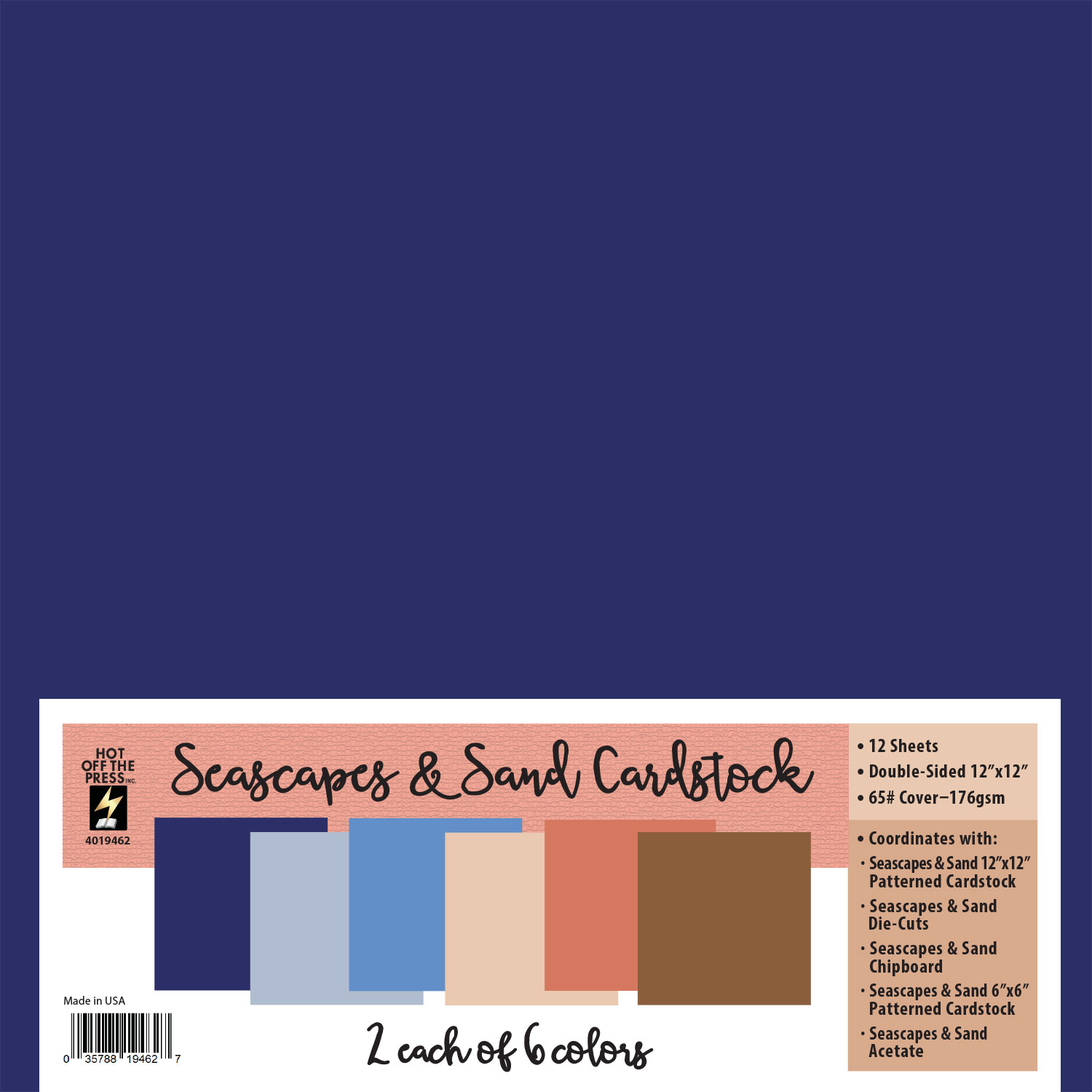 Seascapes & Sand 12x12 Solid Cardstock