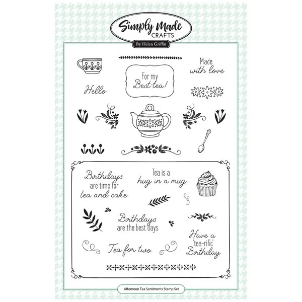 Sentiments A5 Stamp Set Afternoon Tea Collection Simply Made Crafts