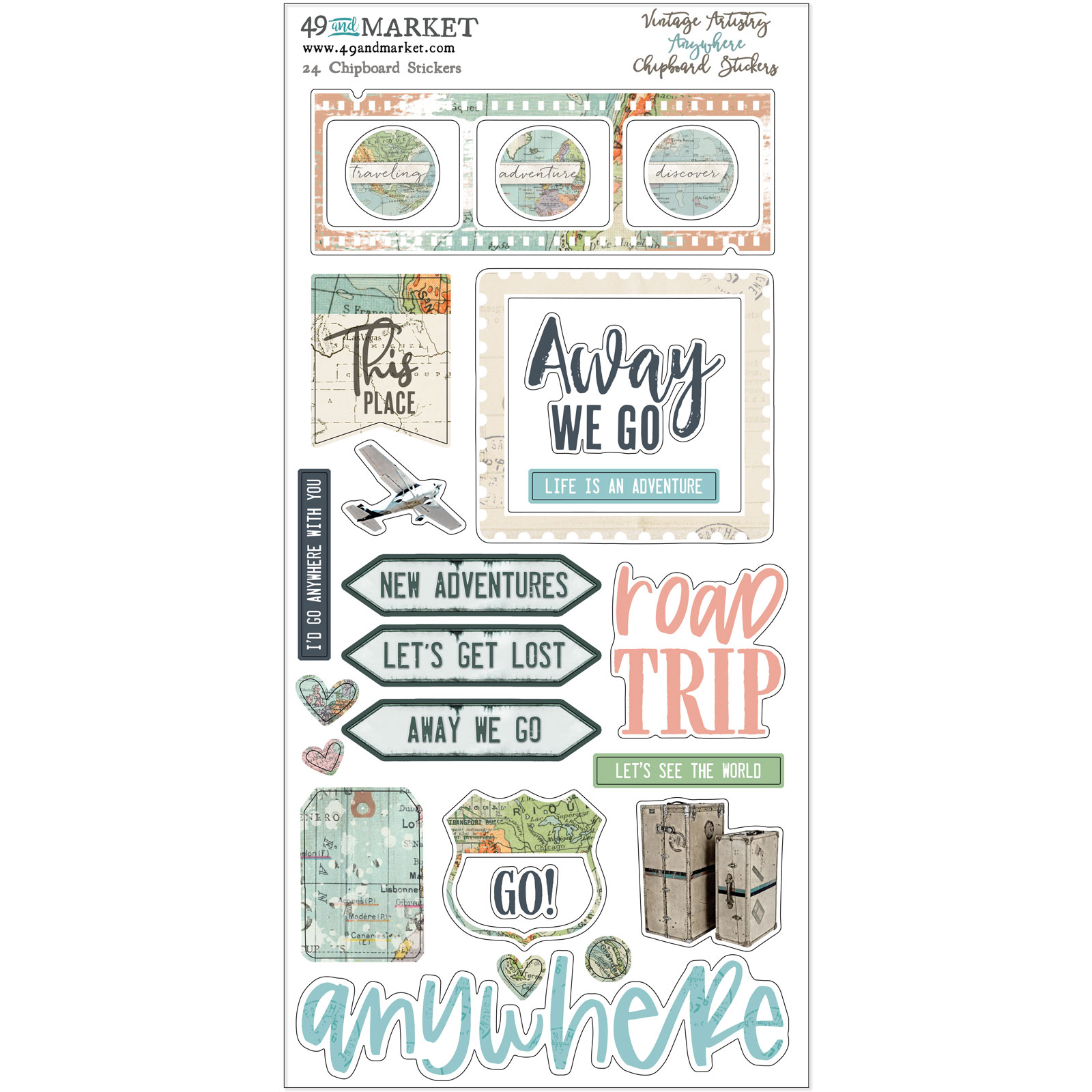 Vintage Artistry Anywhere Chipboard Stickers