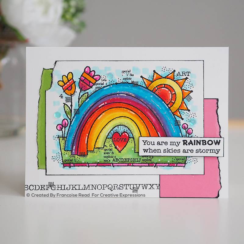 Garden Rainbow 4 in x 6 in Stamp Woodware Clear Singles