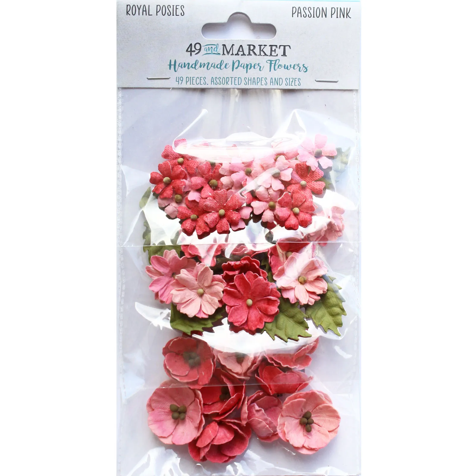 Passion Pink Royal Posies, 49 pieces