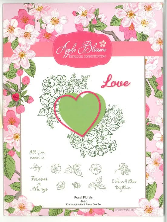 Heart Focal Florals Apple Blossom Die/Stamp Combo