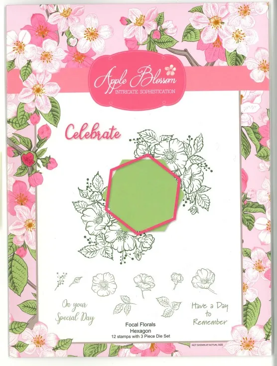 Hexagon Floral Focals Apple Blossom Die/Stamp Combo