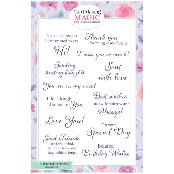 Card Making Magic A5 Stamp Set Designer Card Fronts Substantial Sentiments
