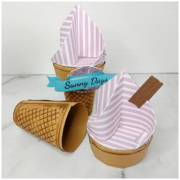 Ice Cream Cone Gift Box Simply Made Cards Die Set A Very British Summer