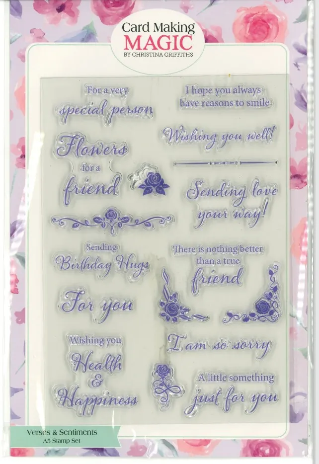 Verses and Sentiments Super Slimline Boxes - Card Making Magic A5 Stamp Set