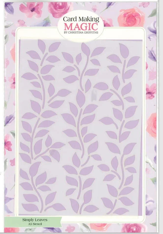 Simply Leaves Super Slimline Boxes A5 Stencil by Card Making Magic