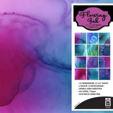 Flowing Ink 12x12 Patterned Cardstock