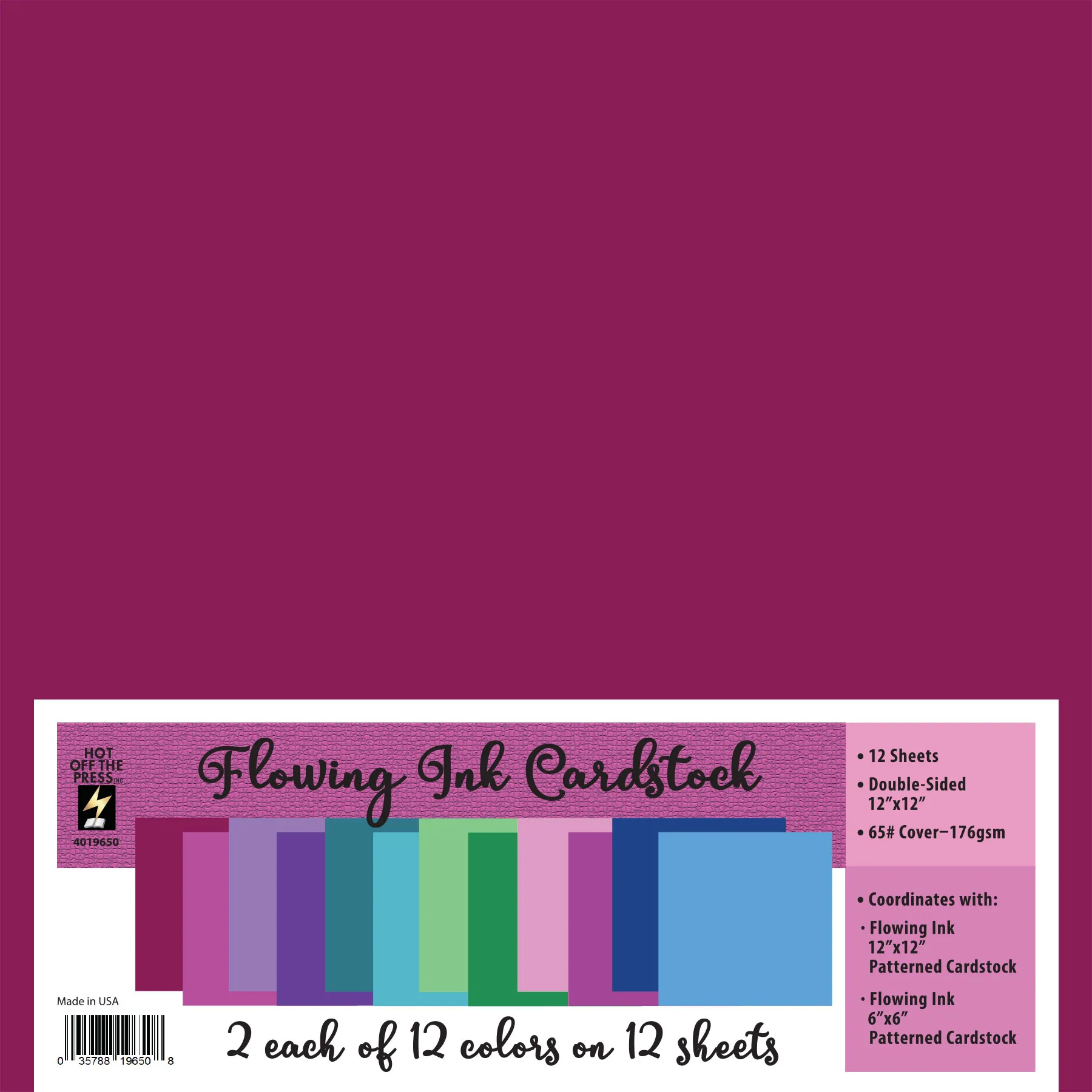 Flowing Ink 12x12 Solid Cardstock