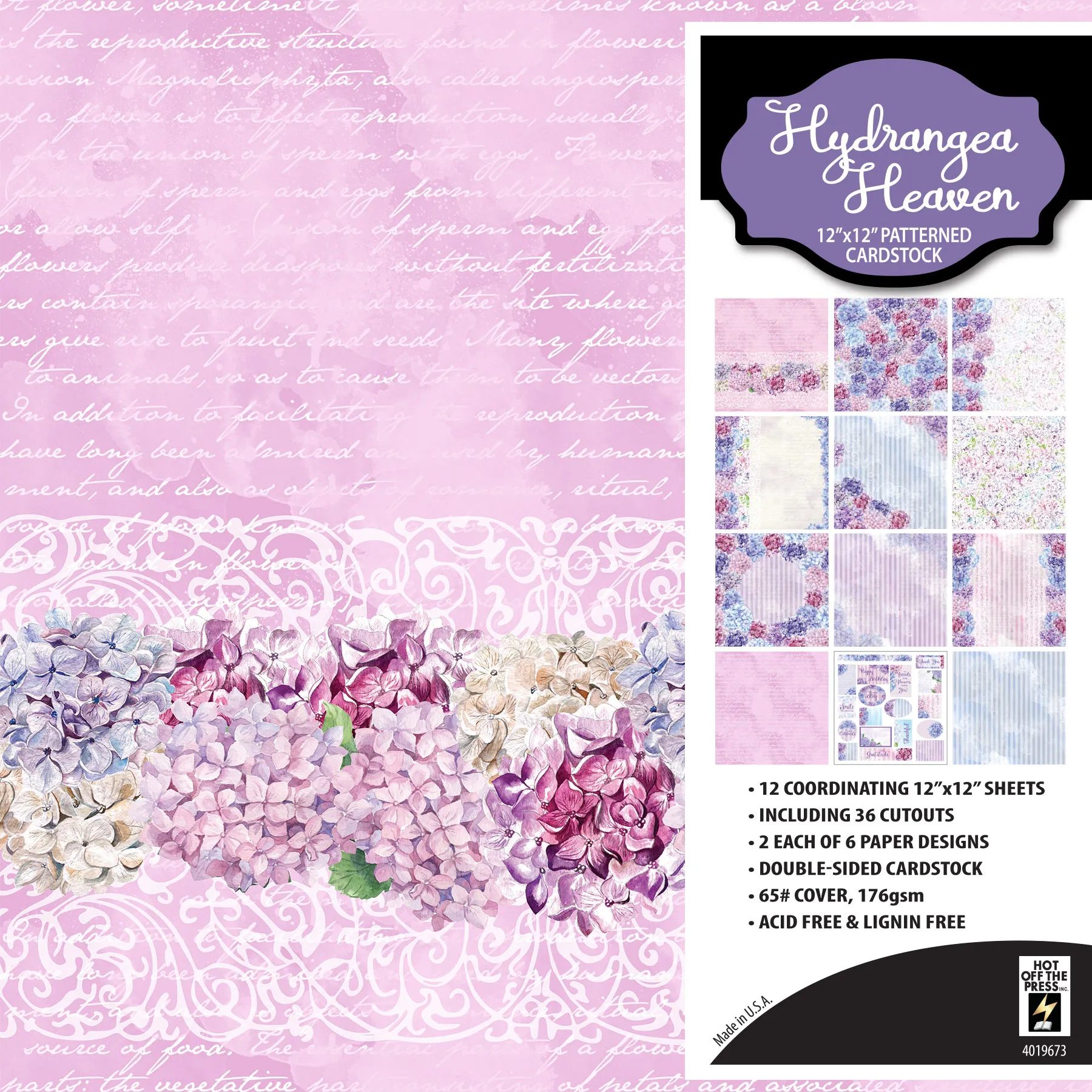 Hydrangea Passon 12x12 Patterned Cardstock