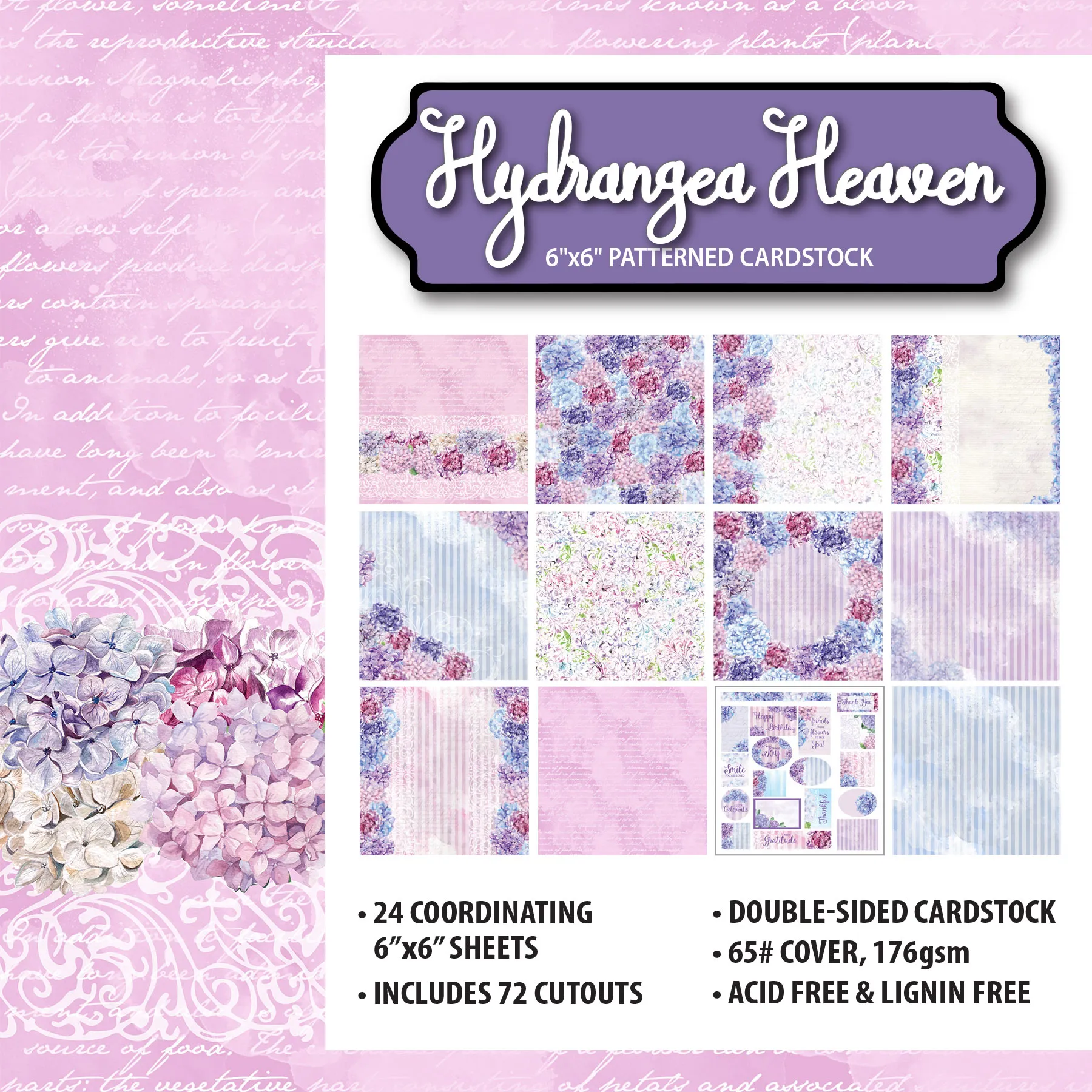 Hydrangea Heaven 6x6 Patterned Cardstock