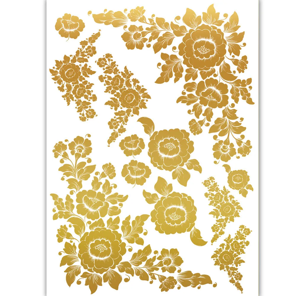 Gold Flower #1 Transfer Me Sheet