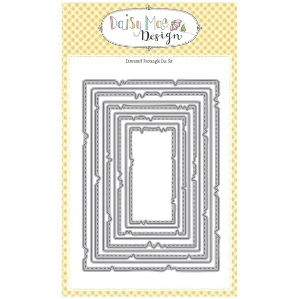 Nested Distressed Rectangles Torn Edge Dies, Set of 9