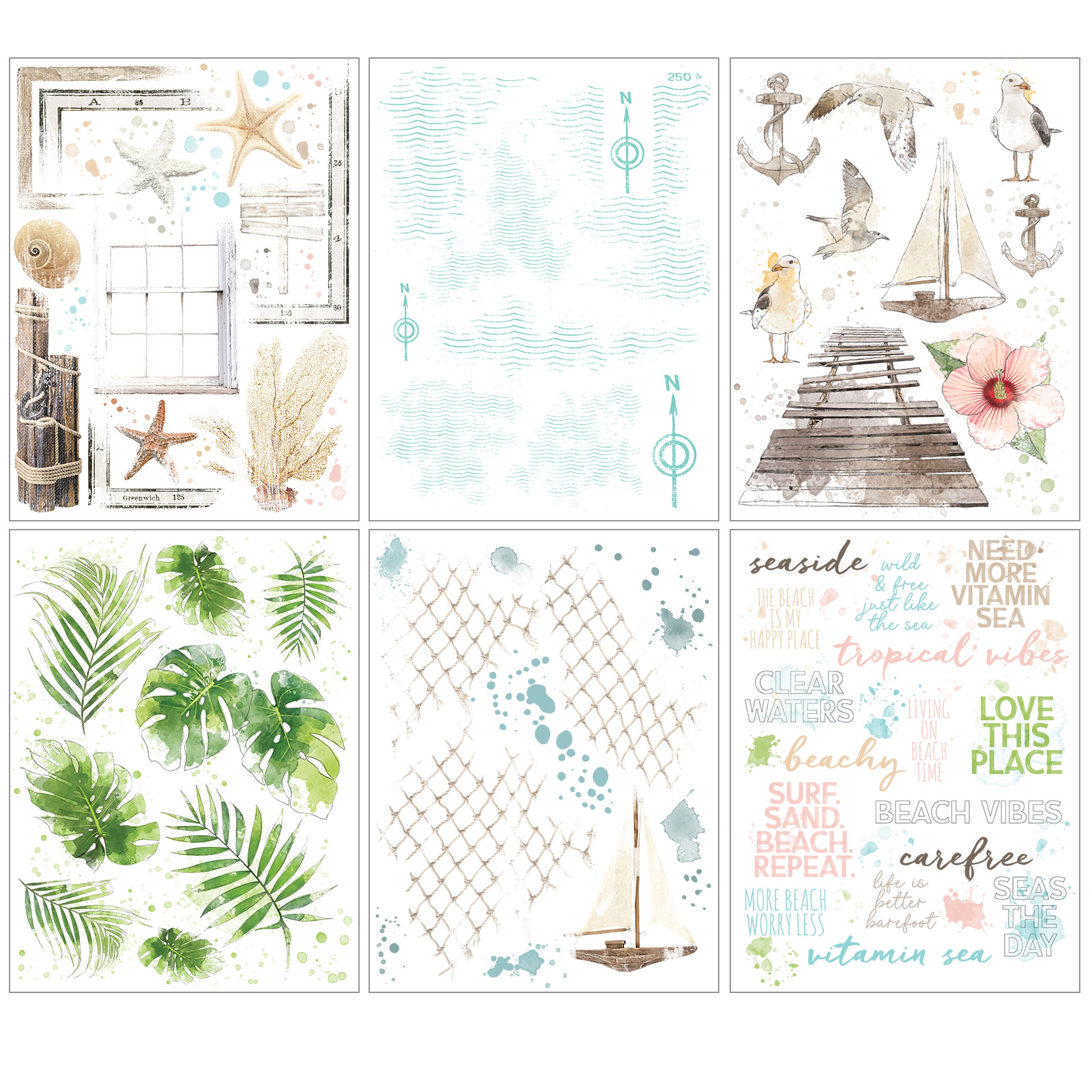 Beached Rub-on Transfers Vintage Artistry