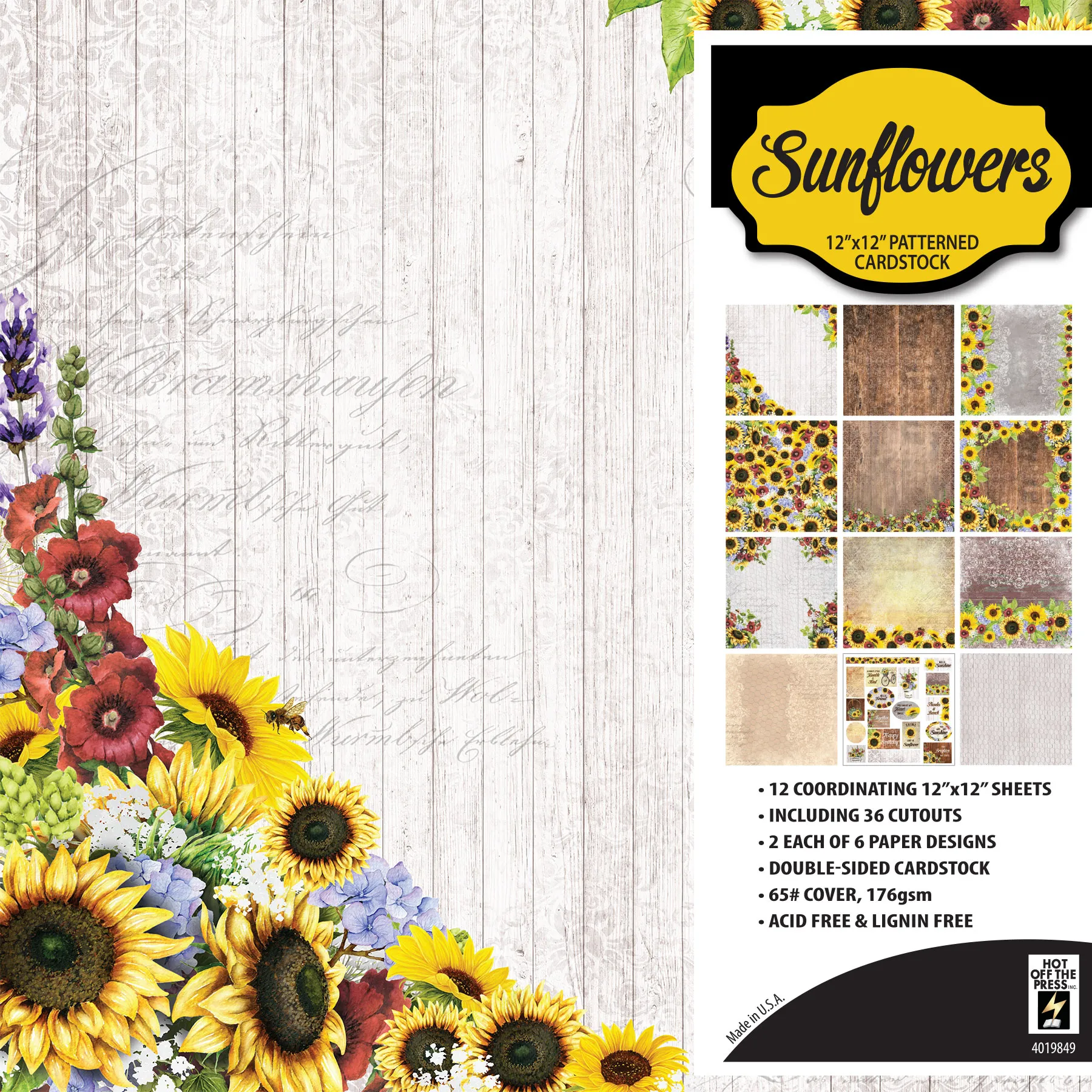 Sunflowers 12x12 Patterned Cardstock