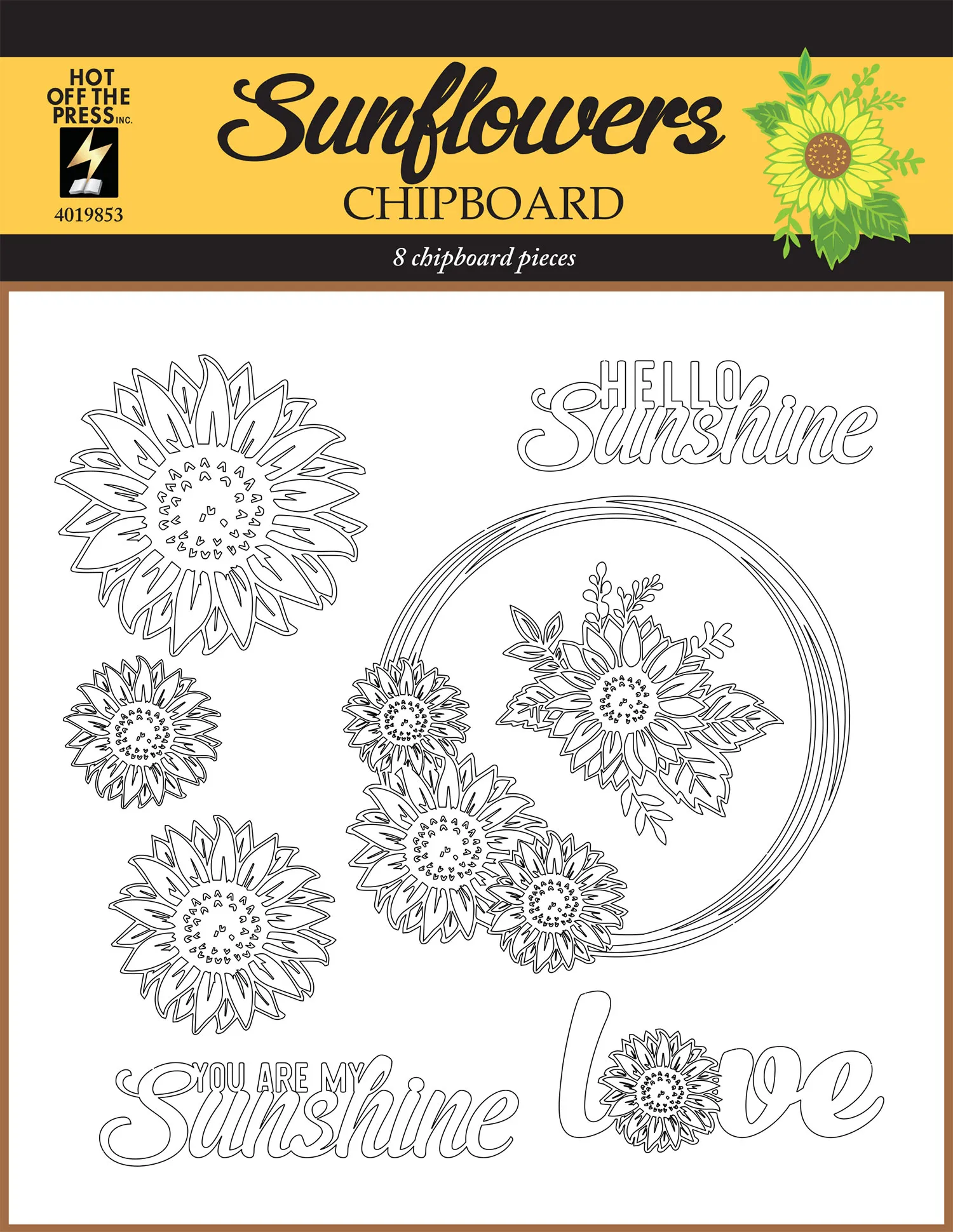 Sunflowers Chipboard