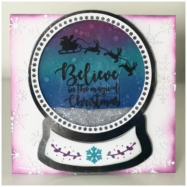 Santa Claus is Coming to Town Silhouette A5 Stamp Set by Apple Blossom, Festive Globes