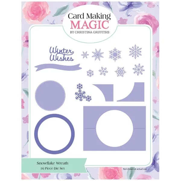 Snowflake Wreath 7x5 Card Die Set by Card Making Magic, Simply Snowflakes