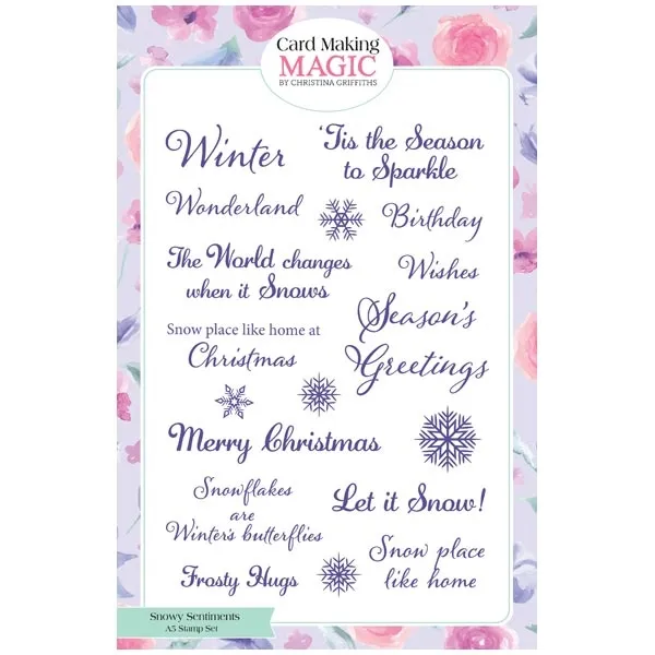 Snowy Sentiments A5 Stamp Set by Card Making Magic, Simply Snowflakes