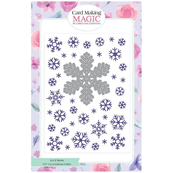 Let it Snow 5x7 Embossing Folder by Card Making Magic,  Simply Snowflakes