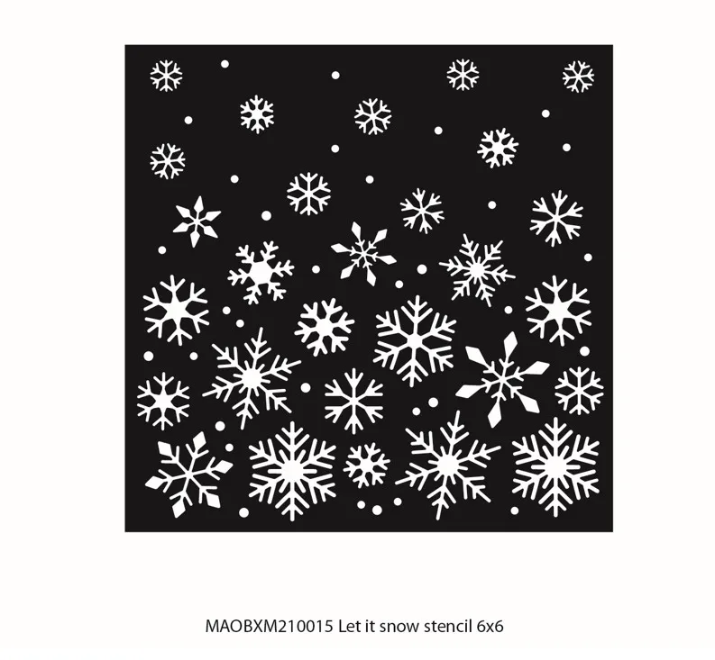 Let it Snow 6x6 Stencil by Card Making Magic, Simply Snowflakes