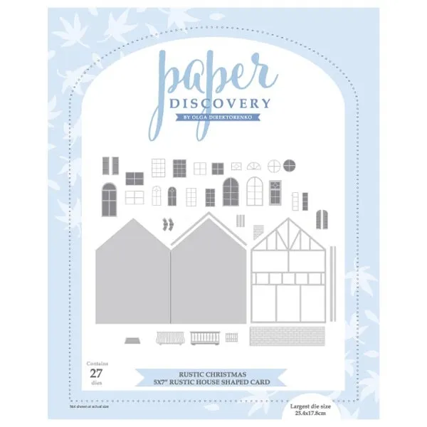 Shaped Card Rustic House Die Set, 5x7 Rustic Christmas by Paper Discovery