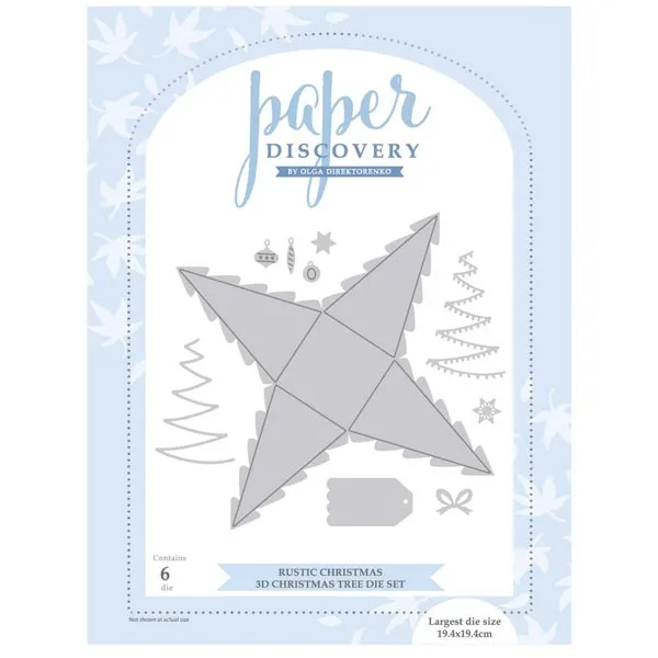 3D Christmas Tree  Die Set, Rustic Christmas by Paper Discovery