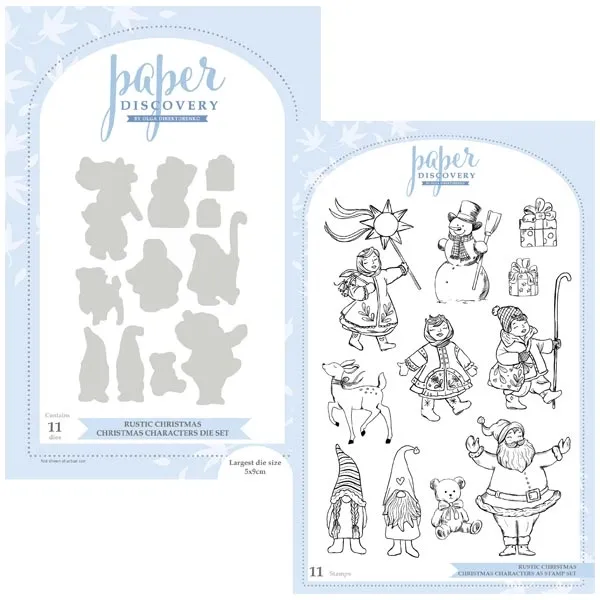 Christmas Characters Die Stamp Combo, Rustic Christmas by Paper Discovery