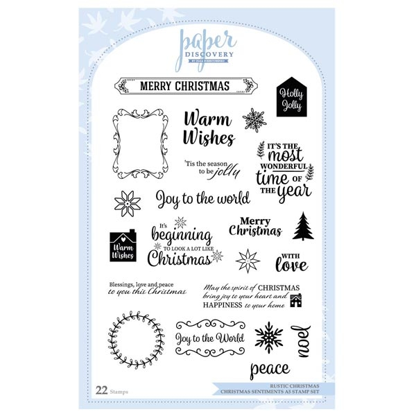 Christmas Sentiment A5 Stamp Set, Rustic Christmas by Paper Discovery