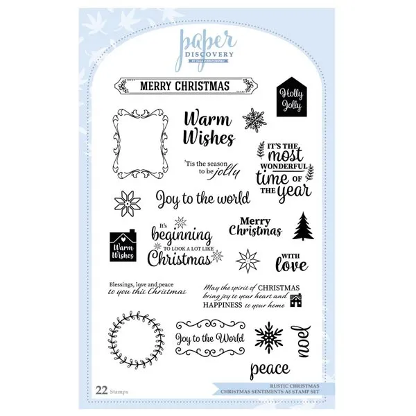 Christmas Sentiment A5 Stamp Set, Rustic Christmas by Paper Discovery