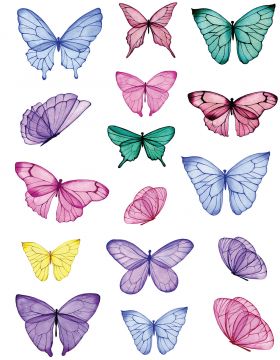 Jewel Butterflies Die-Cut Acetate, 31 pieces