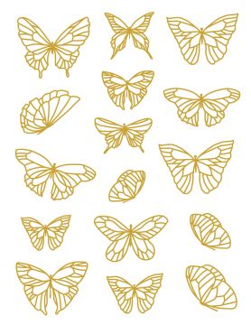 Gold Foiled Butterflies Die-Cut Acetate, 32 pieces
