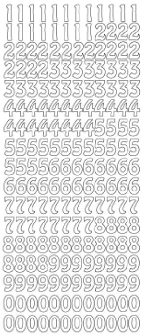 Numbers Gold Peel Off Stickers