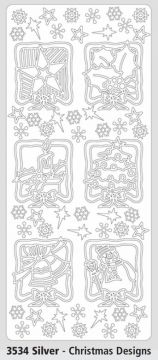 Christmas Design Silver Peel Off Stickers