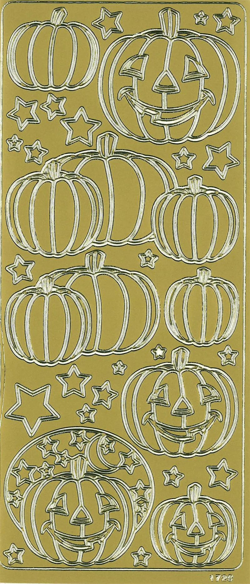 Jack-O-Lanterns Gold Peel Off Stickers