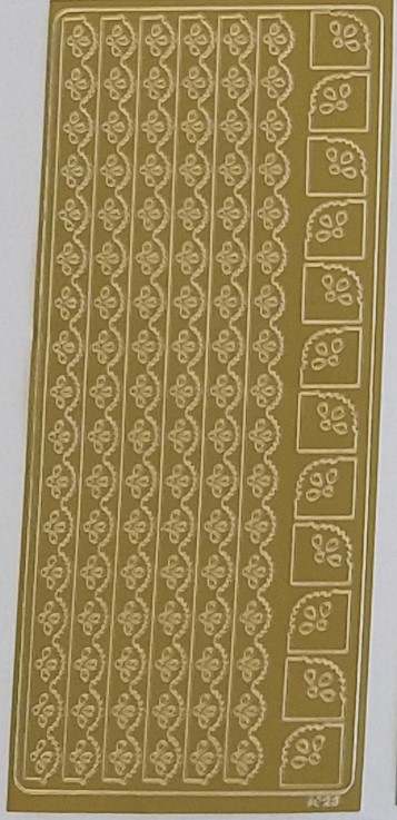 Lace Borders Gold Peel Off Stickers